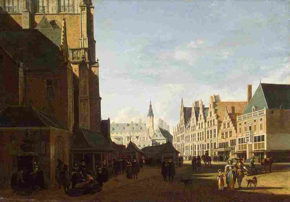 berck Groote Market Haarlem Art A4 Photo Print
