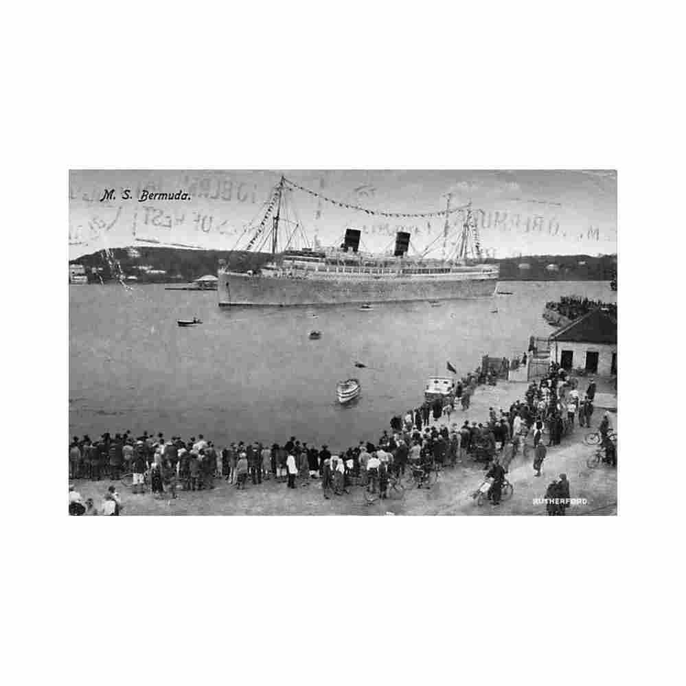 bermuda hamilton ms bermuda entering the harbour rutherford 117 Vintage A4 Photo Print
