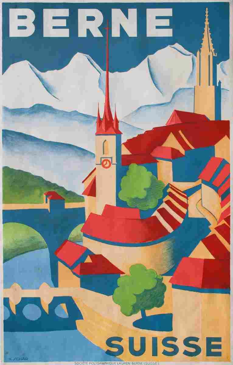 berne hans schaer 1936 4 Advert A4 Photo Print