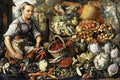 beuc Market Woman with Fruit Vegetables and Poultry Art A4 Photo Print