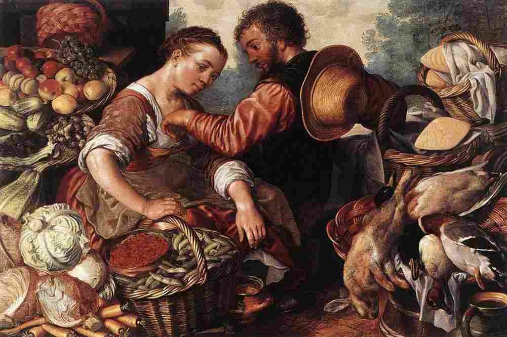 beuc Woman Selling Vegetables Art A4 Photo Print