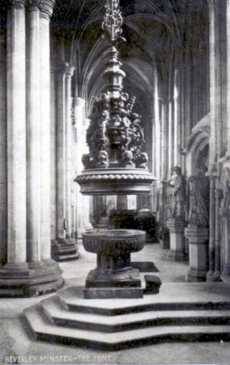 beverley minster fontVintage 1880s 1900s A4 Photo Print
