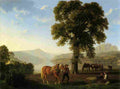 bied A Farmer Ploughing by Lake Lucerne Art A4 Photo Print