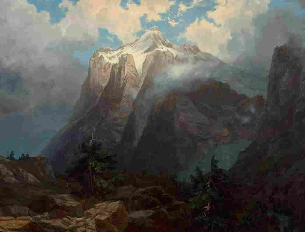 bierstadt mount brewer from king s river canyon Art A4 Photo Print