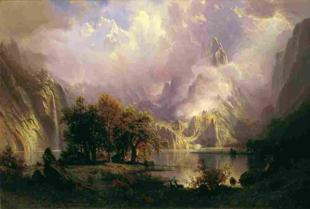 bierstadt rocky mountain landscape Art A4 Photo Print