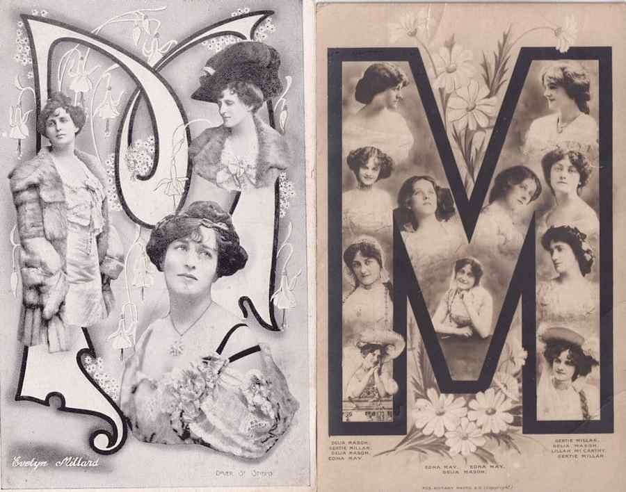 big the letter m edwardian actress 2x old s 134589 A4 Photo Print