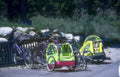 bike trailers lake Vintage A4 Photo Print