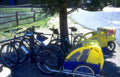 bikes trailers humvee Vintage A4 Photo Print