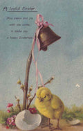 bird chick with neck bell machine gadget antique easter 108810 A4 Photo Print