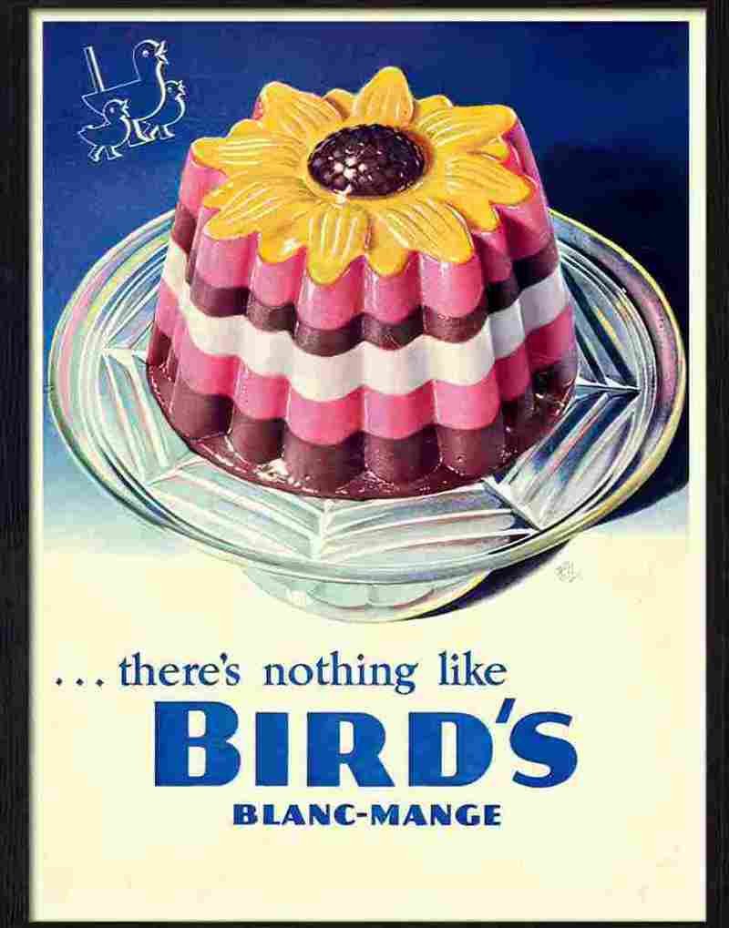birds blanc mange 1940s Advert A4 Photo Print