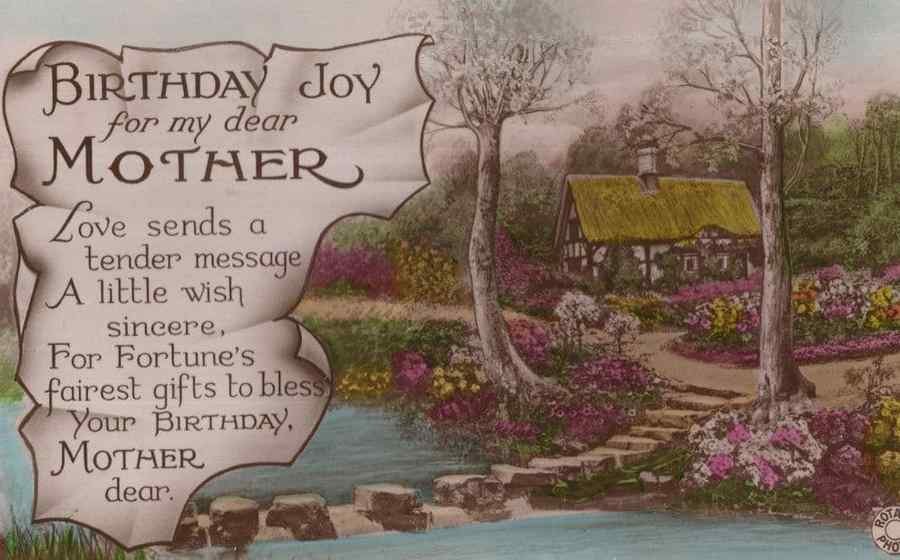birthday greetings mother ww2 thatched cottage rpc 125028 A4 Photo Print
