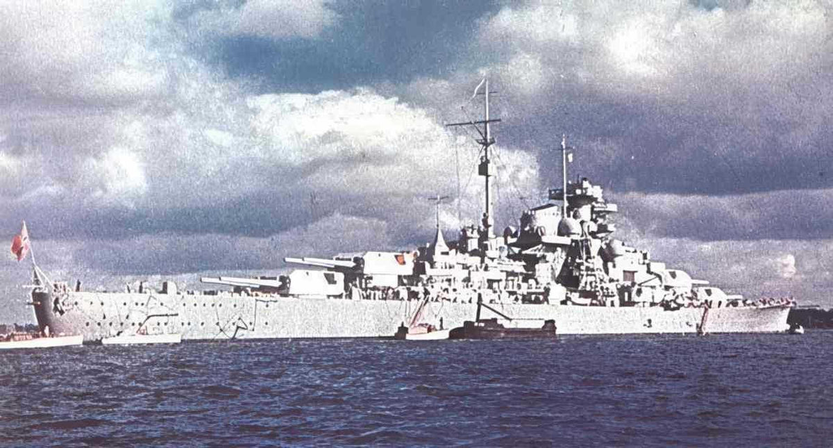 bismarck battleship northatlantic Vintage world war A4 Photo Print