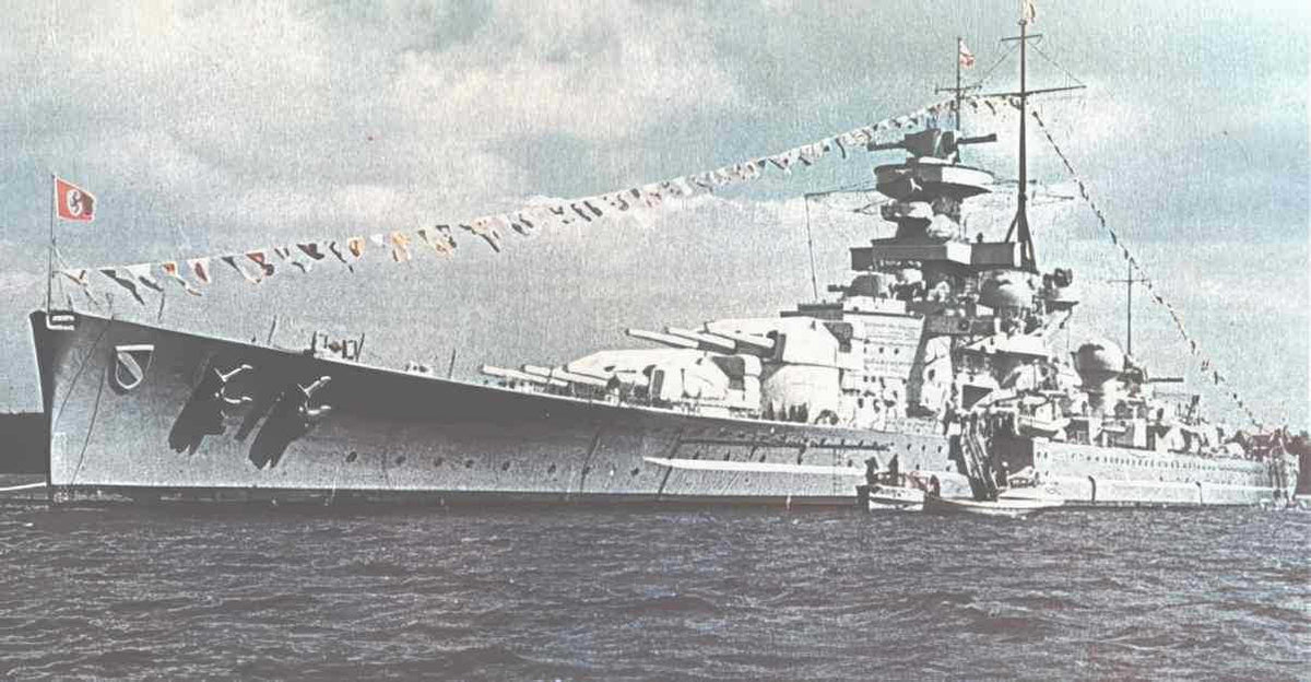 bismarck battleship sea Vintage world war A4 Photo Print