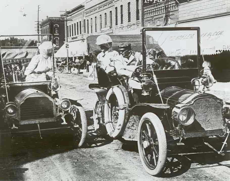 black automobiles parade Vintage world war A4 Photo Print