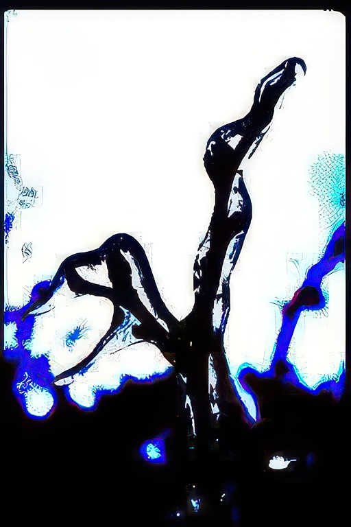 black blue branch Vintage A4 Photo Print
