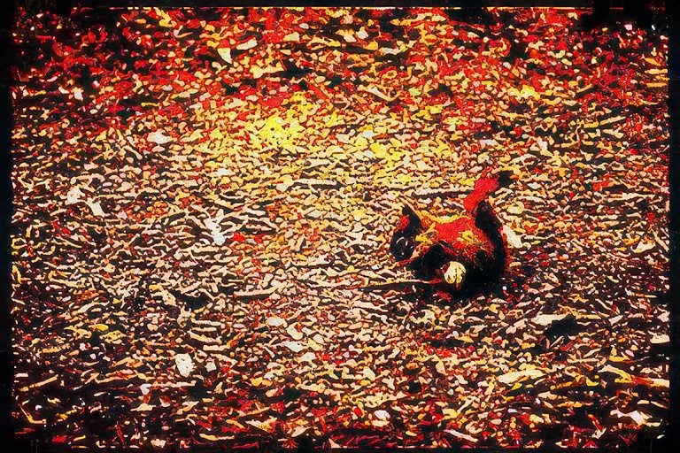 black orange leaves Vintage A4 Photo Print