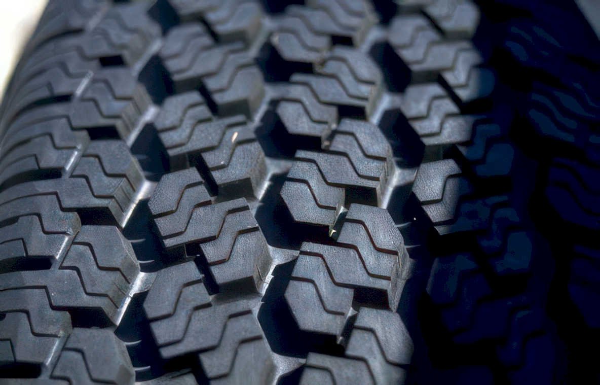 black tire tread Vintage A4 Photo Print
