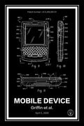 blackberry patent print black A4 Photo Print