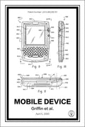 blackberry patent print white A4 Photo Print