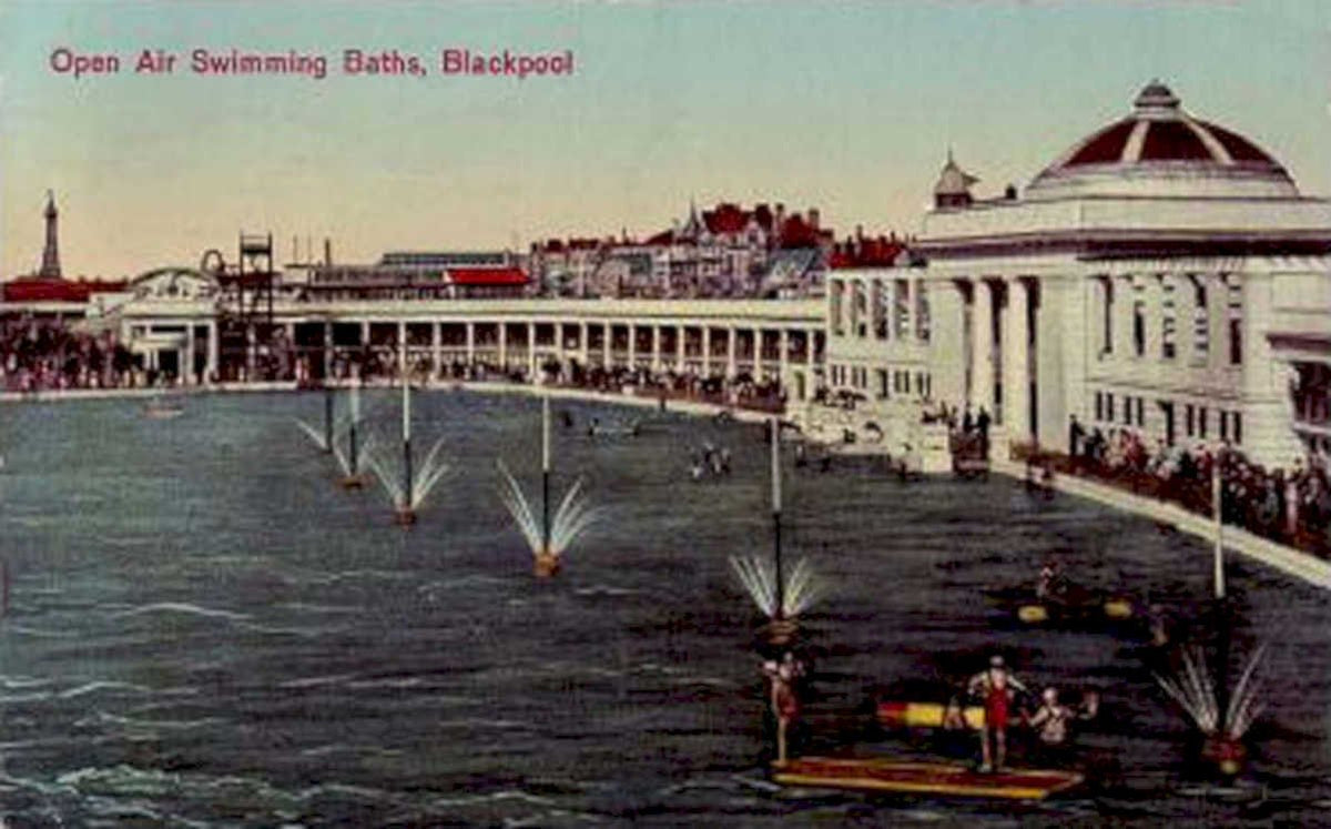 blackpool swimming bathsVintage 1880s 1900s A4 Photo Print