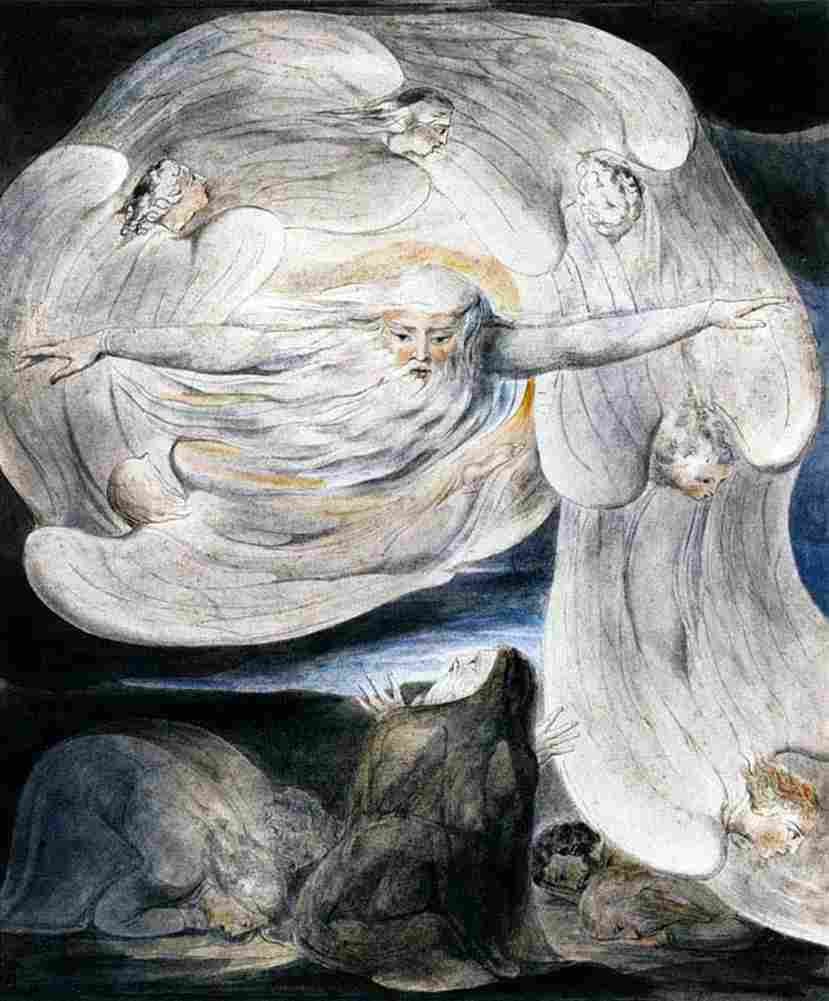 blake Job Confessing his Presumption to God who Answers from the Whirlwind Art A4 Photo Print