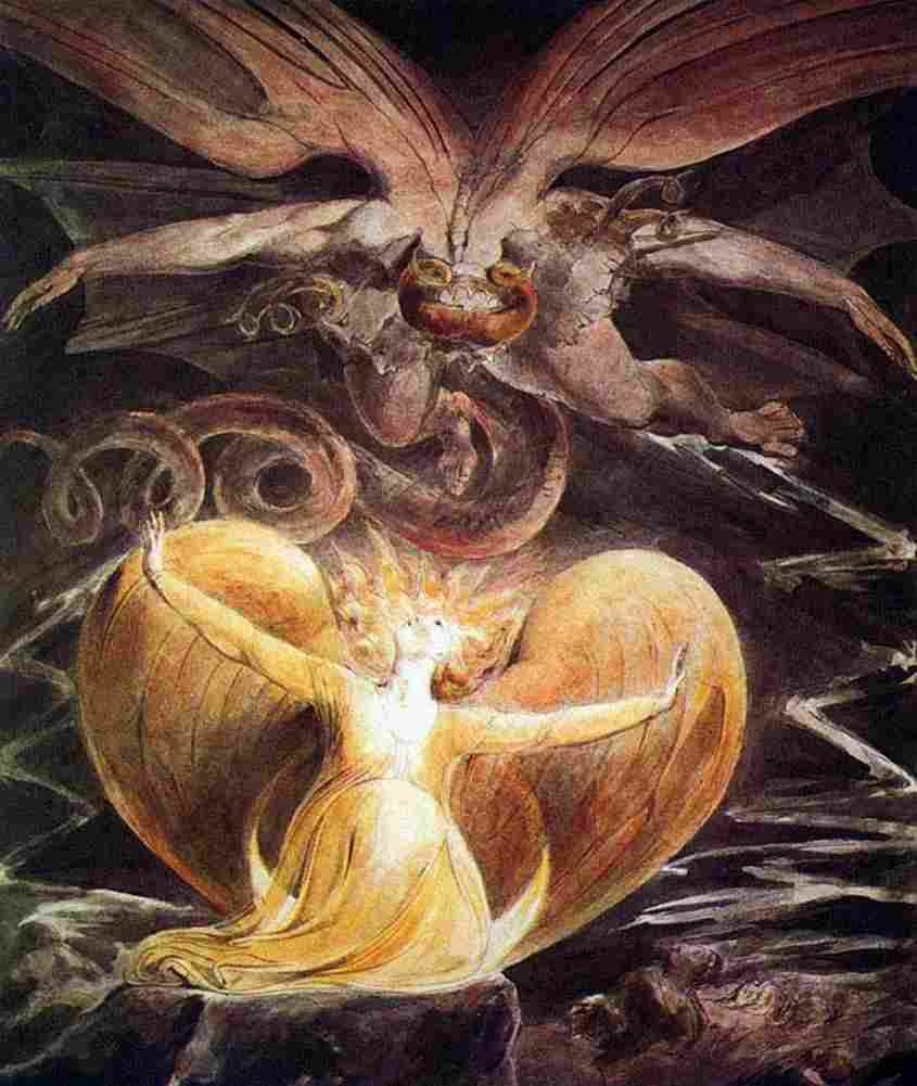 blake The Great Red Dragon and the Woman Clothed with the Sun Art A4 Photo Print