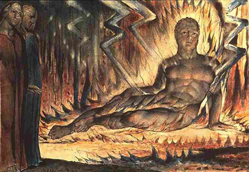 blake capaneus the blasphemer Art A4 Photo Print