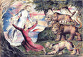 blake dante running from three beasts is rescued by virgil Art A4 Photo Print