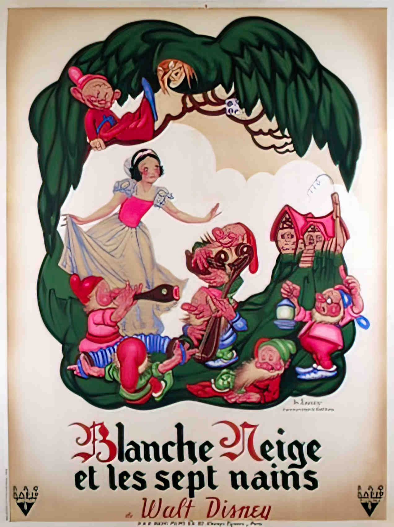 blanche neige et les sept nains A4 Advert A4 Photo Print