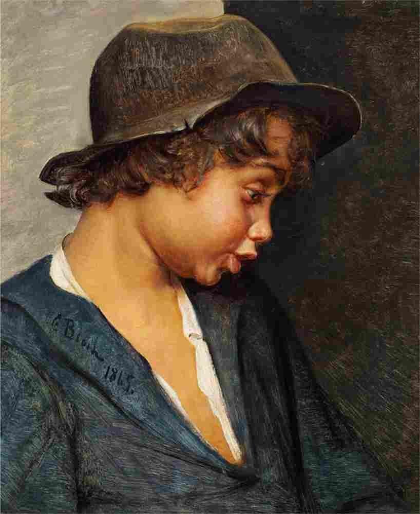bloch head of an italian boy Art A4 Photo Print