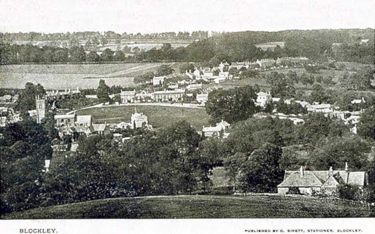 blockley village viewVintage 1880s 1900s A4 Photo Print