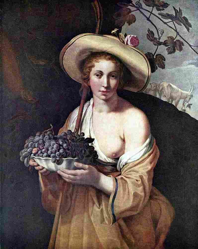 bloemaert abraham shepherdess with grapes Art A4 Photo Print