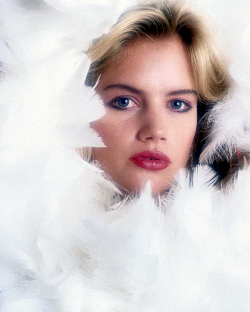 blonde woman feather1980s 1990s A4 Photo Print
