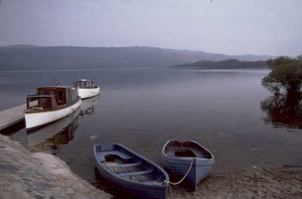 blue boats lake 1980s 1990s A4 Photo Print