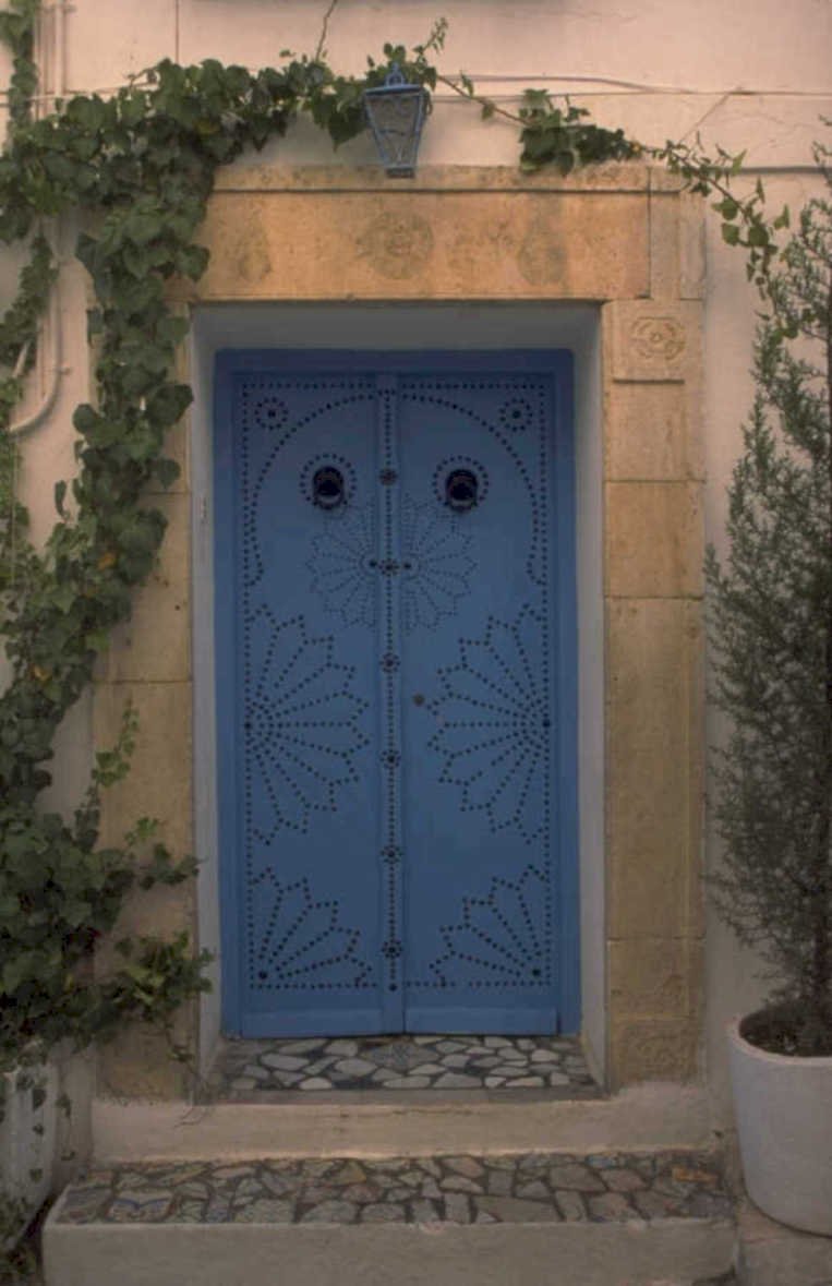 blue double door 1980s 1990s A4 Photo Print