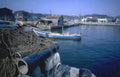 blue fishing boat Vintage A4 Photo Print