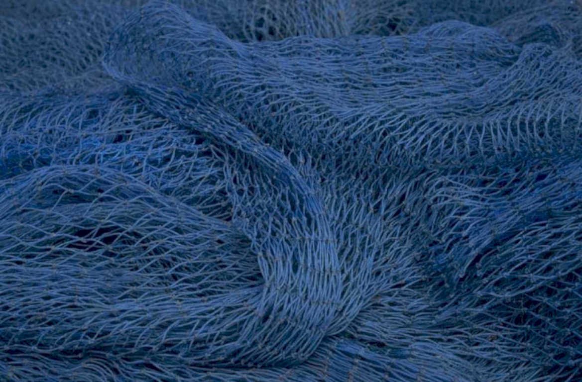 blue fishing net 1980s 1990s A4 Photo Print