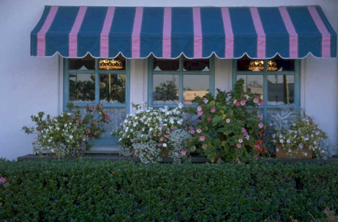 blue pink awning 1980s 1990s A4 Photo Print
