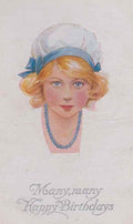 blue rubber bath hat fashion antique happy birthday greetings 49939 A4 Photo Print