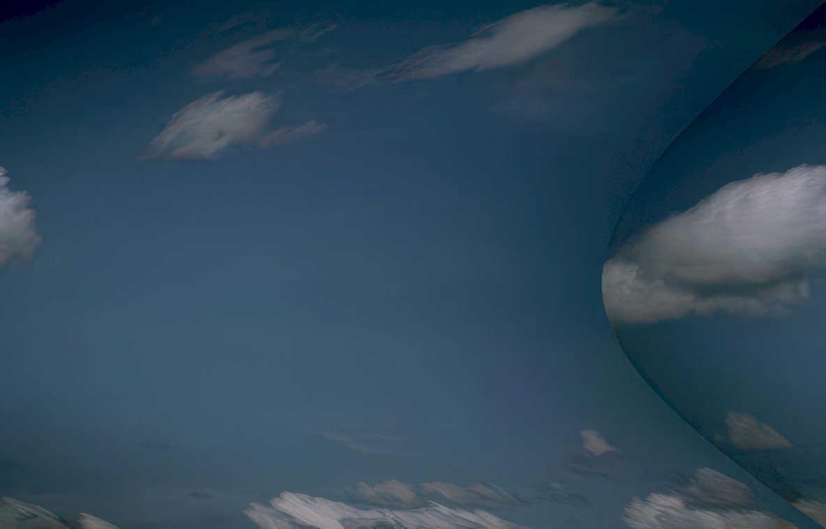 blue sky clouds 2 Vintage A4 Photo Print