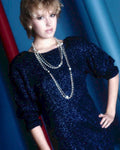 blue sparkle dress1980s 1990s A4 Photo Print