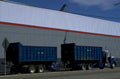 blue trailers warehouse 1980s 1990s A4 Photo Print