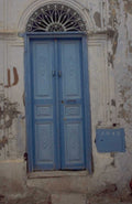 blue weathered door 1980s 1990s A4 Photo Print