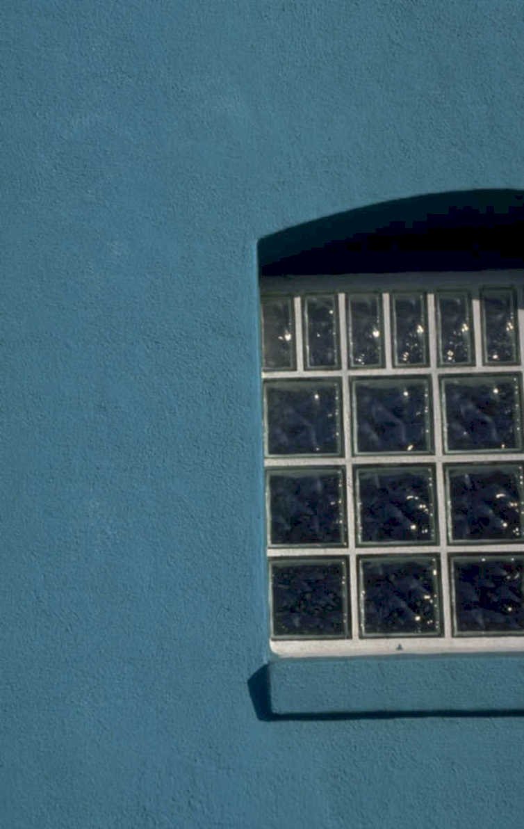 blue window shadow 1980s 1990s A4 Photo Print