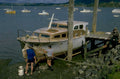 boat washing harbor 1980s 1990s A4 Photo Print