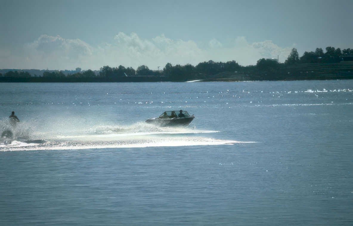 boating lake ontario Vintage A4 Photo Print