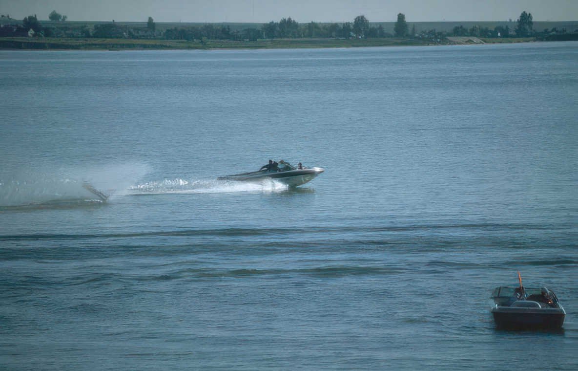 boating speedboat lake 2 Vintage A4 Photo Print
