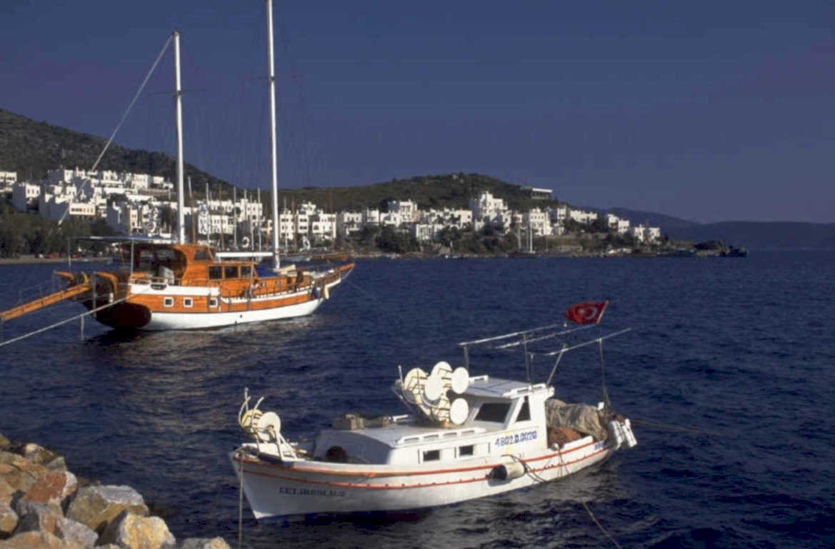 boats harbor turkey 1980s 1990s A4 Photo Print