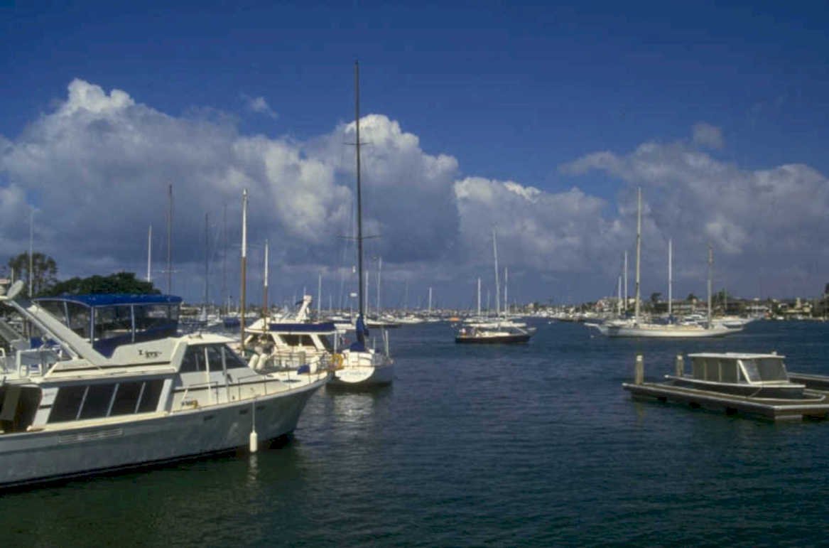 boats harbor yachts 1980s 1990s A4 Photo Print