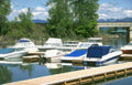 boats waterfront dock Vintage A4 Photo Print